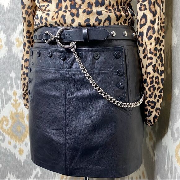 Ralph Lauren Black Lambskin Sailor Mini Skirt - Picture 14 of 16